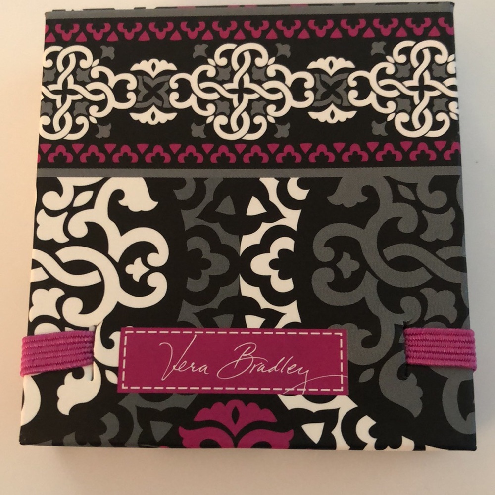 🩷🤍🖤 Vera Bradley Canterberry Magenta Post-It Note Pad 🗒️ NWOT 🖤🤍🩷
